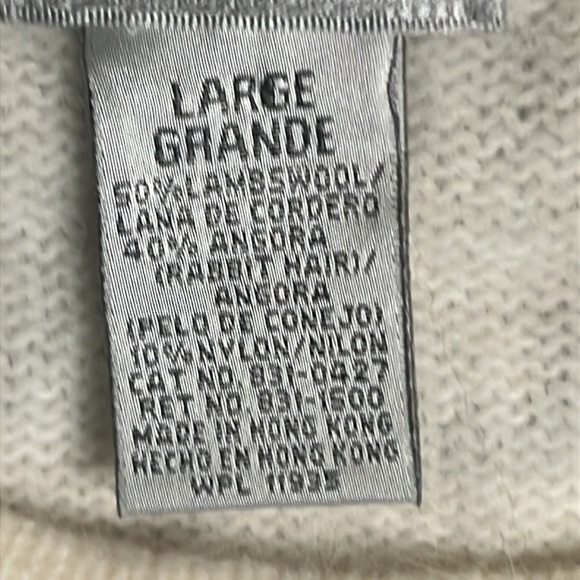 Jacqueline Ferrar Vintage Lambswool Rabbit Angora Shirt Sleeve Sweater EUC - Picture 9 of 11